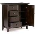 thumbnail image 3 of Simpli Home Amherst Armoire de Rangement Moyenne en Bois Massif, Brun Hickory, 3 of 5
