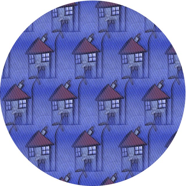 Ahgly Tapis Rond Lavable en Machine Intérieur Transitionnel Bleu Ardoise Clair, 3 Pieds Rond