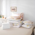 thumbnail image 4 of YST Girly Geometric 7-Piece Bedding Set Pink Marbling Golden Sequins Comforter Set, King Size, 4 of 4