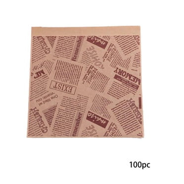 Rongfmy 100 Pcs Sac à Burger Sacs en Papier Résistants à l'Huile Petits pour Chocolat Biscuits Beignes C