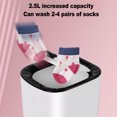 thumbnail image 4 of Portable Washing Machine LED Display Automatic Efficient Cleaning Quiet Mini Washer for Sock Underwear, Simple to Use, Built in Rollers Portable Washer for Camping, Dorm, 4 of 7