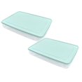 thumbnail image 1 of Oleegame 2PC Produce Storage Portable Plastic Container Rack Foldable Refrigerator Fresh-keeping Storage Box Blue, 1 of 2