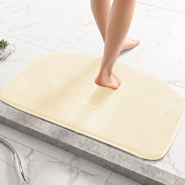 -Dry Bathroom Entrance Mat - Non-Slip Shower Rug Water Absorbent Floor Mat For Home Solid Color Great For Toilet Washroom