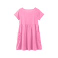 thumbnail image 3 of Robes pour Filles Enfants Mode Uni Col Rond Manches Courtes Décontracté Confortable Robe avec Poches Robes pour Bébé Rose Vif 4 Ans-5 Ans, 3 of 6