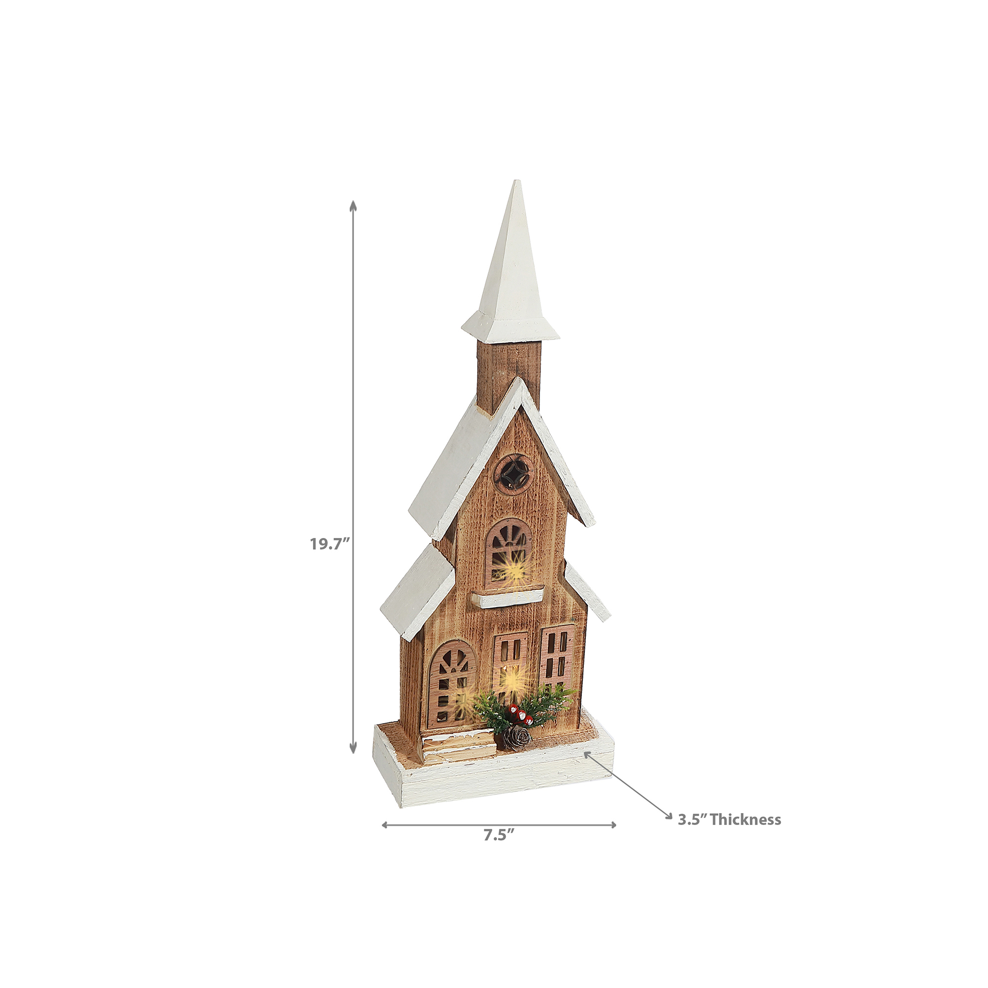 Église En Bois Naturel À Led