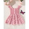thumbnail image 2 of Faithtur Toddler Girl Summer Dress, Sleeveless Button Front 3D Butterfly Solid Color A-line Dress, 2 of 9