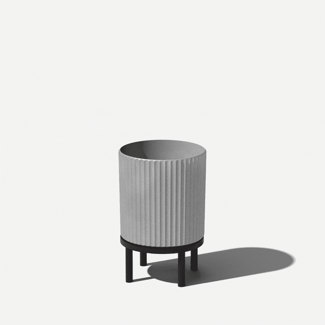 Veradek Mason Series Raised Demi 12" Plastic-Stone Planter with Stand - Gray/Black