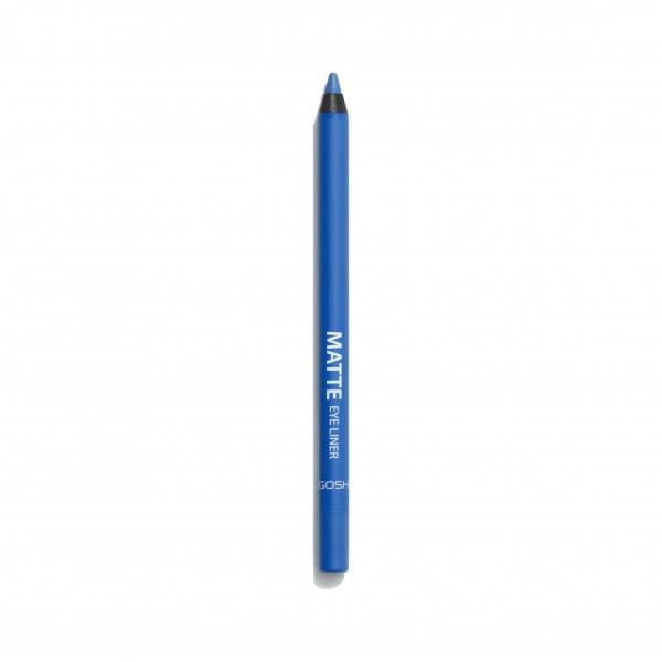 GOSH - Traceur pour les Yeux Mat - 007 Carribiean, un Traceur Bleu Mat avec une Pointe Pointue et un Col Noir, Offrant une Formule Crémeuse Certifiée pour les Allergies pour une application Précise afin de Créer des looks d'Yeux Nets Ou Fumés.