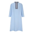 thumbnail image 3 of CEHVOM Ensemble de Robe Musulmane pour Homme Robe Arabe Mi-Longue Motif Broderie Manches Longues Col Montant Fermeture Éclair Robe Décontractée Solde, 3 of 5