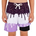 thumbnail image 3 of Kids Boys Swim Trunks With Ice Print Elastic Waist Drawstring Quick Dry Swim Trunks for Boys 4-5 Years, 3 of 4