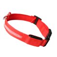 thumbnail image 2 of USB Rechargeable Luminous Pet Collar Neck Glowing LED USB Rechargeable Neck Light Flashing Collar with Webbing, Red, S, 2 of 8