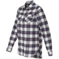 thumbnail image 2 of Chemise en Flanelle à Manches Longues Teinte en Fil pour Femmes, G, Bleu Blanc, 2 of 5