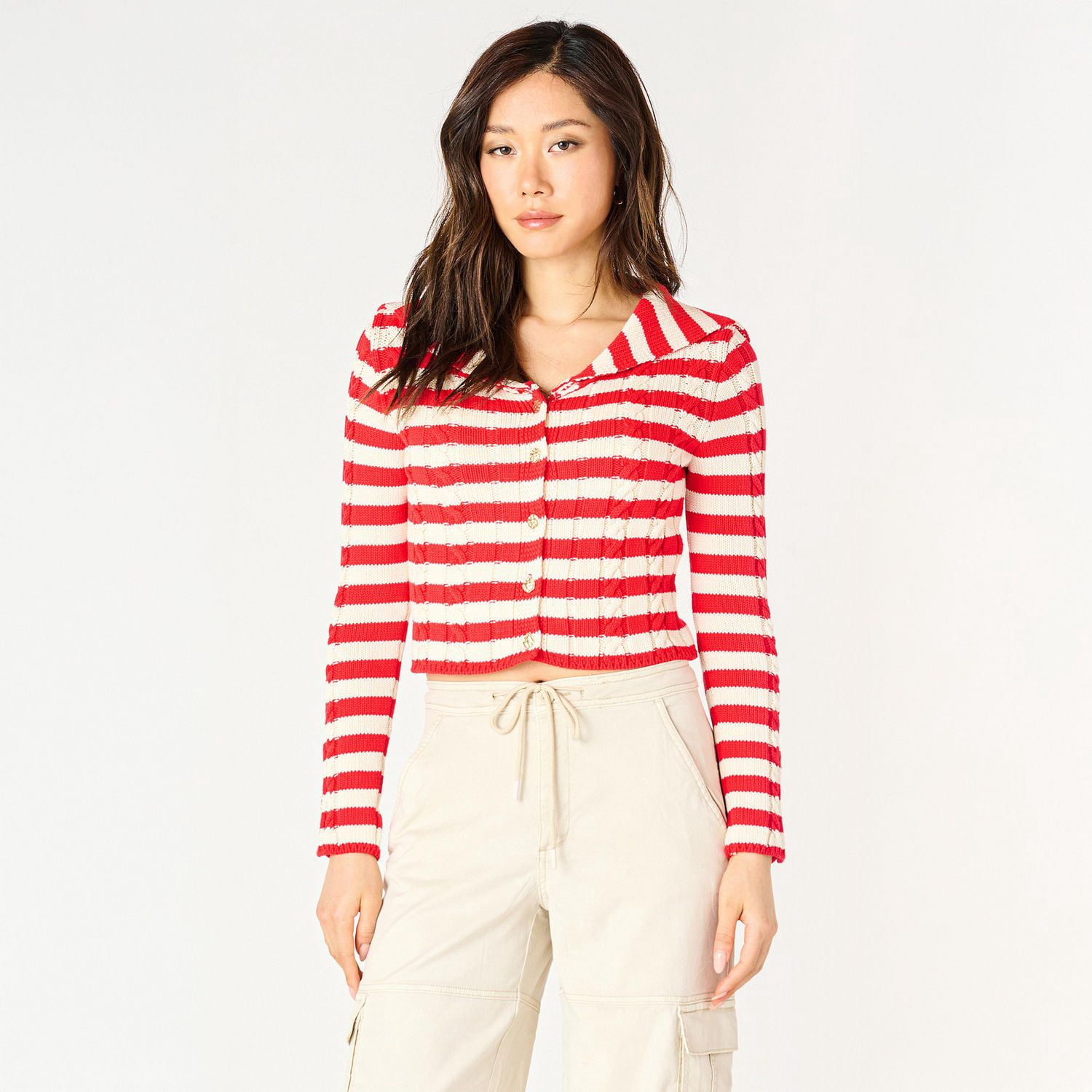Devoted, Cable Knit Cardigan, Sizes XS-XL