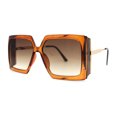 thumbnail image 3 of Womens Oversized Rectangle Butterfly Fashion Designer Sunglasses All Brown, 3 of 4