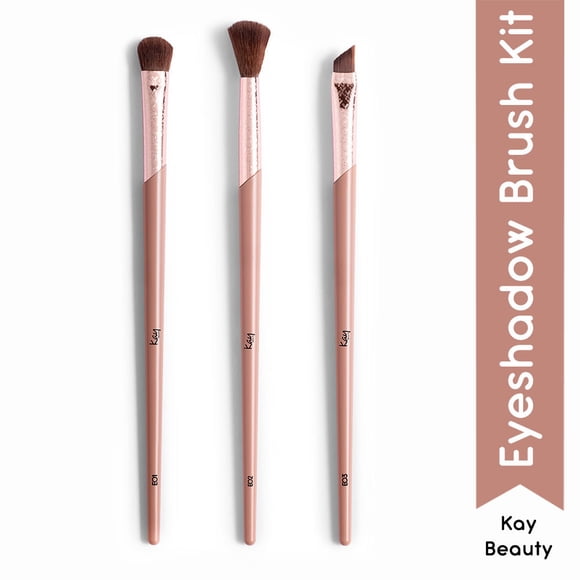 Kay Beauty Eyeshadow Essentials Brush Kit (3pcs) - Pink