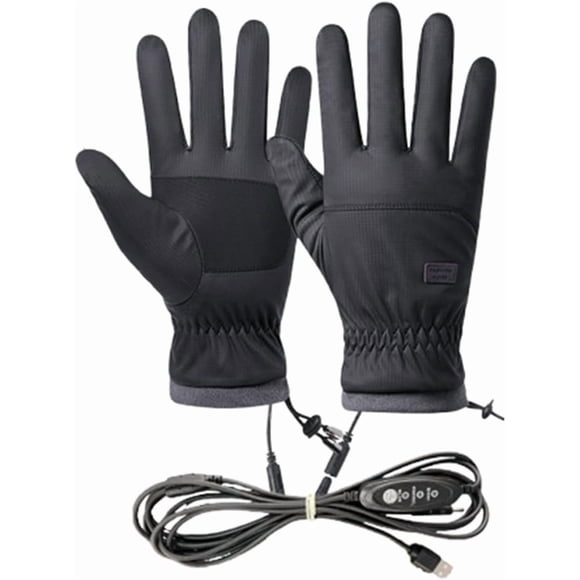Heated Gloves with USB, Winter Hand Warmers, Touchscreen Compatible, 3 Adjustable Temperature Settings, Windproof, Waterproof for Commuting, Outdoor Work