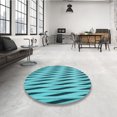 thumbnail image 4 of Ahgly Company Tapis d'Intérieur Lavable en Machine Carré Transitionnel Vert Cyan Foncé, 8 Pieds Carré, 4 of 7