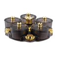 thumbnail image 2 of Serving Tray Easy to Carrying 5 Compartment for Sweets Dessert Indoor Outdoor dark gray, 2 of 8