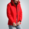 thumbnail image 2 of WEIYLL Fleece Jacket Women Soild Color Detachable Hat Velvet Usb Charging Heating Windproof Hiking Red Fall Coats Size S, 2 of 9