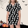 thumbnail image 2 of WEAIXIMIUNG Pyjama de Noël pour Garçons, Loisirs pour Enfants, Imprimé, Col à Boutons, Haut à Manches Courtes, Short, Ensemble de Pyjama, 2 of 4