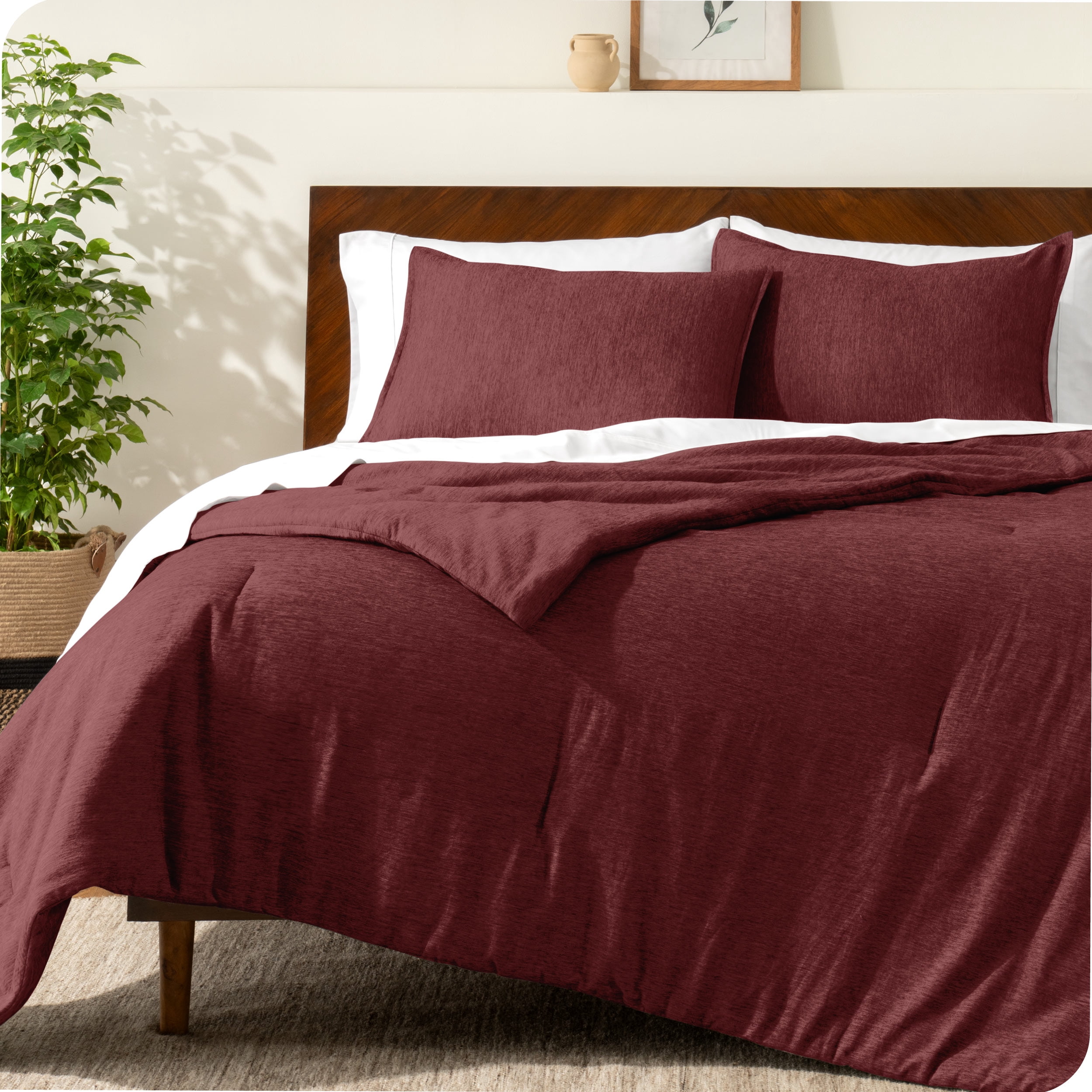 Bare Home Down Alternative Comforter Set - 3-Pieces - All Seasons - Full, Heather Rose