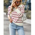 thumbnail image 2 of Chandail Rayé Printemps et Automne 2023 pour Femmes Doux Confortable Chaud Haut Décontracté pour Femmes, 2 of 5