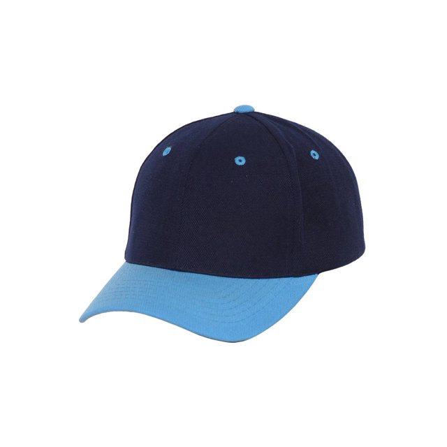 Casquette de Baseball Bicolore Ajustable, Bleu Marine/ciel