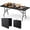 Black, variant on Gymax 6 ft Portable Folding Table w/HDPE Tabletop Safe Lock Mechanism Carrying Handle White