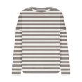 thumbnail image 5 of Rbaofujie Chandails d'Automne pour Femmes Chandails à Rayures Décontractés Imprimés à Col Rond à Manches Longues Hauts Amples Chandails en Molleton Beige Chandails à Capuchon pour Femmes, 5 of 5