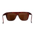 thumbnail image 2 of Mens Classic Flat Top Oversize Gangster Rectangle Plastic Sunglasses Red Tortoise Brown, 2 of 4