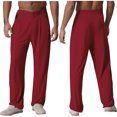 thumbnail image 5 of YiZYiF Men's Latin Dance Pant Salsa Rumba Tango Competition Ballroom Practice Pants Trousers Burgundy S, 5 of 5