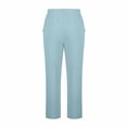 thumbnail image 4 of WRKEKC Casual Pants for Men Relaxed Fit Straight Leg Beach Pants with Drawstring and Pockets Solid Color for Summer Wear, 4 of 6