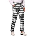 thumbnail image 5 of INSPIRE CHIC Pantalon Imprimé Argyle pour la Rentrée pour Homme Coupe Régulière devant Plat Pantalon Habillé 34 Noir Blanc, 5 of 5