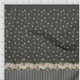 thumbnail image 3 of Soimoi Gray Poly Georgette Fabric Dot & Floral Panel Print Fabric by Yard 52 Inch Wide, 3 of 3