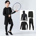 thumbnail image 2 of Girls Summer Outfits Base Layer Athletic Compression Running Pants Tights Baby Boy Clothes Black 12-13 Years, 2 of 4