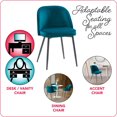 thumbnail image 2 of CorLiving Ayla Velvet Upholstered Single Indoor Side Chair with Steel Legs, 2 of 9