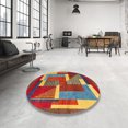 thumbnail image 3 of Ahgly Company Tapis d'Intérieur Carrés Abstraits Rouges Abstraits pour Aire, 4 Pieds Carré, 3 of 6