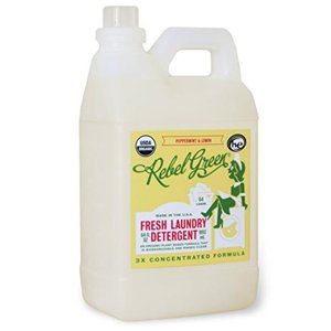 Rebel Green 1969658 64 fl oz Organic Peppermint & Lemon Laundry Detergent - Case of 4