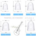 thumbnail image 3 of Silicone Guitar Finger Guards, Guitar Fingertips, Finger Protection Caps, Guitar Fingertip Protectors, Finger Guards for Ukulele, Finger Guards for Bass, 5 Sizes 40 pieces, 3 of 9