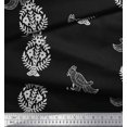 thumbnail image 3 of Soimoi Poly Georgette Fabric Leaves,Bird & Floral Block Print Fabric by The Yard 52 Inch Wide, 3 of 3