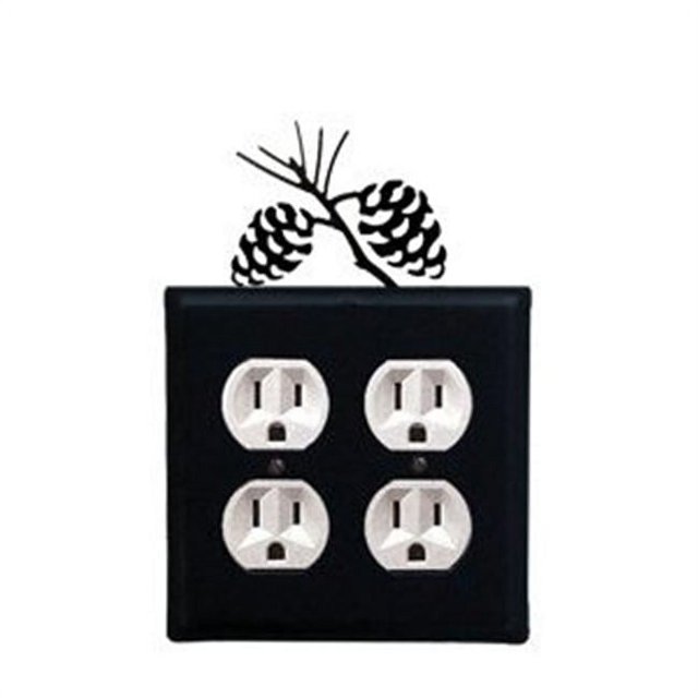 Village Wrought Iron EOO-89 Pinecone - Double Outlet Electric Cover