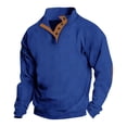 thumbnail image 1 of Styesk Mens Shirts Man Leisure Solid Color Hoodless Weave Keep Warm Head Cover Long Sleeves Sweater, 1 of 2
