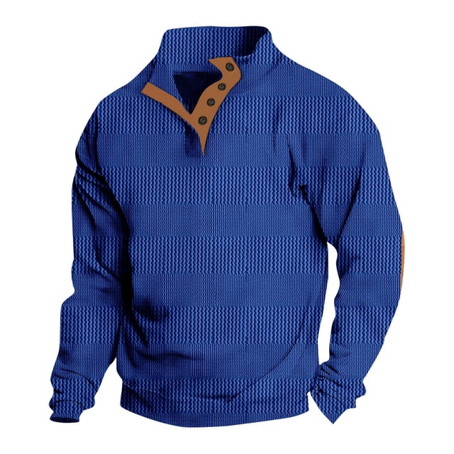 Styesk Mens Shirts Man Leisure Solid Color Hoodless Weave Keep Warm Head Cover Long Sleeves Sweater