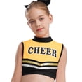 thumbnail image 1 of vastwit Kids Girls Mock Neck Tank Vest Shirts Sleeveless Color Block Letters Printed Cheerleading Uniform Crop Tops Black 6, 1 of 6