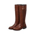 thumbnail image 2 of jovati Women Mid Heel Shoes Zip Fringe Belt Buckle Knee High Retro Cowboy Rider Boots, 2 of 9