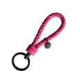 thumbnail image 3 of Leather Braided Woven Rope Keychain Lovely DIY Bag Hanging Pendant Exquisite Key Chain Car Keyring Holder Metal Jewelry for Men Rose Red, 3 of 9