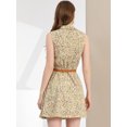 thumbnail image 4 of INSPIRE CHIC Robe Sans Manches à Imprimé pour Femme à Demi-Patte de Boutonnage avec Ceinture, 4 of 6