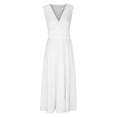 thumbnail image 4 of AherBiu Formal Dresses for Women Sleeveless Deep V Neck Ruched Flowy Evening Party Cocktail Maxi Dress, 4 of 5