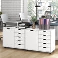 thumbnail image 4 of Costway Commode à 5 Tiroirs, Rangement Roulant, Classeur Latéral avec Tablette Ajustable, 4 of 10