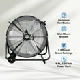 thumbnail image 2 of Hurricane Pro Ventilateur à Tambour à Inclinaison Réglable Robuste de 24”, 2 of 8